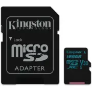 Kingston SDCG2/128GB 128GB microSDXC Canvas Go 90R/45W U3 UHS-I V30 Card & SD Ad