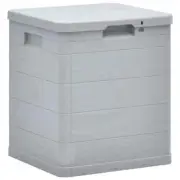 90L Light Grey Outdoor Storage Box Garden Patio Tool Container Bench Seat Chest