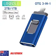 USB Flash Drive 2TB 1TB Memory Stick Thumb External Storage For iPhone 11 13 14
