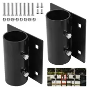 2Pcs Side Leg Pipe Holder, Floating Dock Leg Holder, 7/16" Mounting Holes, Black
