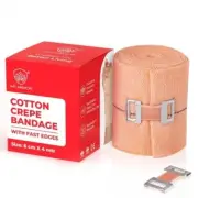 MY ARMOR Cotton Crepe Bandage for Pain Relief, 6cm X 4mt Tape for Injury
