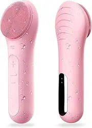 NågraCoola CLIE Facial Cleansing Brush, Waterproof and Rechargeable Electric Face Scrubber for Men & Women, Exfoliating, Massaging, and Cleansing - Pink