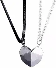 [HAMYUTA] Matching Magnet Necklaces for Couples Bff Gifts Birthday Christmas Magnetic Heart Friendship Necklaces for Couple Best Friends, 1 Pair Set