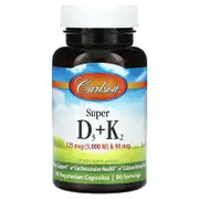 Carlson, Super D3 + K2, 90 Vegetarian Capsules