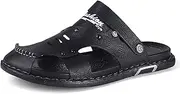 [CLSQLXYJZC] Casual Closed Toe Slippers for Men, Summer Dual Purpose Adjustable the Heel Strap Beach Sandals, Outdoor Comfortable Breathable and Lightweight Sandals
