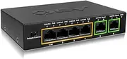 BV-Tech 4 Port PoE+ Switch with 2 Ethernet Uplink and Extend Function – 60W – 802.3at + 1 High Power PoE Port