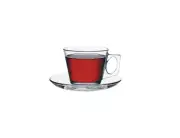 Glass tea coffee cups set ( 12 cups - 12 saucers )