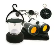 Kids Explorer Kit - Binoculars, Compass, Camping Lantern, Spider Toys