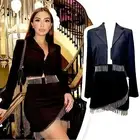 House of Harlow Black Blazer & Skirt Set -Rhinestone Fringe small NEW NWT
