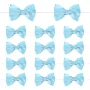36-Pack Satin Ribbon Twist Tie Bows 3x3.6" Bow Twist for Craft[Light Blue]