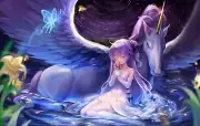Anime azur lane unicorn girls sitting dress bare Playmat Game Mat Desk