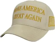 [eBoutik] White MAGA USA American Baseball Cap - Embroidered President Donald Trump Hat - Make America Great Slogan Hat - Adjustable Unisex Fancy Dress, White, One size