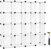 Songmics 16 Cube Storage Organizer with Rubber Mallet, White