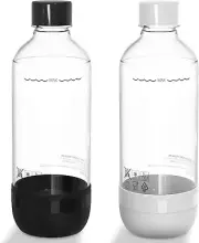 Soda Bottles, 1 Litre Reusable BPA Free Sparkling Water Bottles, in PET, for Sod