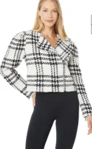 Ted Baker-IISSLA-Cropped Exaggerated Shoulder Jacket- White-TB1=US 0/2- NWT-$395
