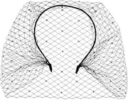 [Beavorty] Elegant Birdcage Veil Headband for Women Lightweight Mesh Fascinator Hair Accessory for Weddings Birthdays and Tea Parties Stylish Headpiece with Rhinestone Detail Black