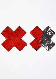 [Neva Nude] Red & Black Sequin X Pasties
