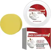 [Generic] White Shoe Cleaning Cream - 100g Canvas Shoes Whitener Paste With Sponge,Multi-Purpose Cleaning Supplies For Removing Dirt, Oil, Sweat Stains