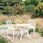 Patio Bistro Set Cast Aluminium Table, Chairs, Garden, Piece, Outdoor Furniture, Small - Seating for Porch, Lawn, Balcony