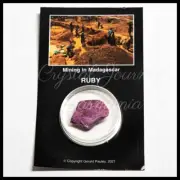 x1 Genuine Natural Ruby Crystal Boxed - 2cm 2.5g