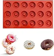 YMPEKA Donut Mold Silicone for Baking Mini Donut Pan 18 Cavity Doughnut Baking Mold Tray BPA Free and Dishwasher Safe, Non-stick Silicone Baking Pan for Making Muffin Cakes, Tart, Bread