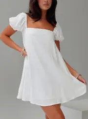 Beyond Linen Blend Mini Dress White