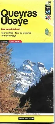 Map of the French Alps, Queyras Ubaya, by IGN