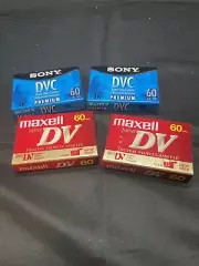 (4) Mini DV/DVC 60 Minute Camcorder Tapes Maxell Sony