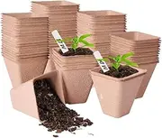 100 Pcs 8CM Seed Starter Pots, Organic Planting Peat Pots for Garden Seedling, Eco-Friendly and Biodegradable Seedling Pots for Seed Germination