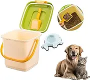 Dog Food Container, Airtight Pet Cat Food Bucket, Plastic Storage Bin With Dog Food Scoop and Bowl, Pet Food Container for Keeping Dry Food