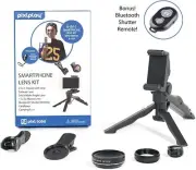 Pixlplay 6in1 Smartphone Camera LensTripod,Bluetooth,wide angle,Macro,Fisheye