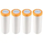 4 Rolls Clear Plastic Sheeting 4.9X 65.5 Ft Pre-Taped Masking Film Drop8273
