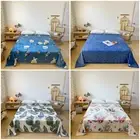 Floral Leaf Blanket Warm Soft Mink Throw Rug Double Queen Size Sofa Bed Faux Fur