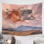 Native American Art Medicine Wheel Horses Tapestry