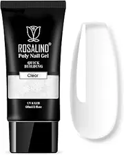 ROSALIND 2 oz Clear Poly Nail Gel - Professional Extension for Long Lasting DIY & Salon Nails, Quick Dry UV/LED Light Cured Transparent Builder Gel Summer