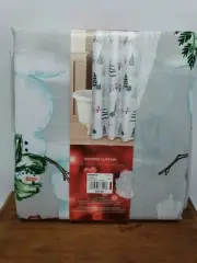 NEW St Nicholas Square Winter Shower Curtain Snowman Trees