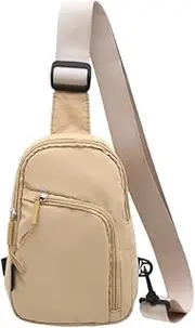 [Generic] Unisex Casual Chest Bag Adjustable Strap Crossbody Bag Women Men Bag (Khaki)