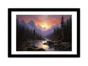 Sunrise Landscape Art Framed print