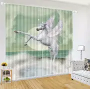 Wings Horses Nice Hoof 3D Curtain Blockout Photo Printing Curtains Drape Fabric
