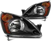 Headlights Assembly Left+Right For 2002-2004 Honda CRV CRV Black Housing Pair (for: Honda)