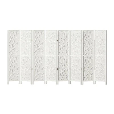 Artiss 3 Panel Clover Room Divider Screen Partition Privacy Wooden Stand White