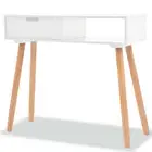 Console Table Solid Pinewood 80X30x72 Cm White mdf,pine wood Hall Tables