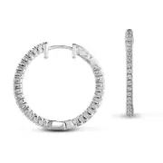 0.25 CT. T.W. Diamond Inside-Out Hoop Earrings in 14K White Gold