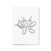 Octopus Drawing Minimal Sealife Wall Art #2