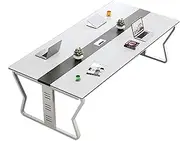 YQMHEZ Conference Table, Large Business Meeting Seminar Desk，Room Boardroom Desk with Wooden Tabletop, Executive Training Table for Home, Office, Reception Room(280cm)