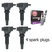 4x Ignition Coil + 4 NGK Ruthenium Spark Plug For Ford Transit Connect UF855 (for: Ford)