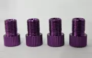 6 x Valve Adapter - Presta To Schrader Converter Road Bike/Cycle Pump - Purple