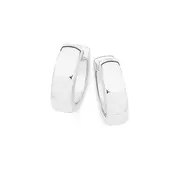 Silver 4.5x15mm Round Edge Solid Huggies