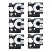 6PK Black on White Label Tape 6mm*7m For Dymo D1 43613 LabelManager 200 350 400