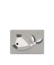 whale-appliqué pebbled cardholder One size Gray